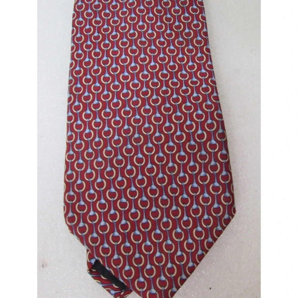 Brooks Brothers Makers Traditional Red Ring Woven Silk‎ tie